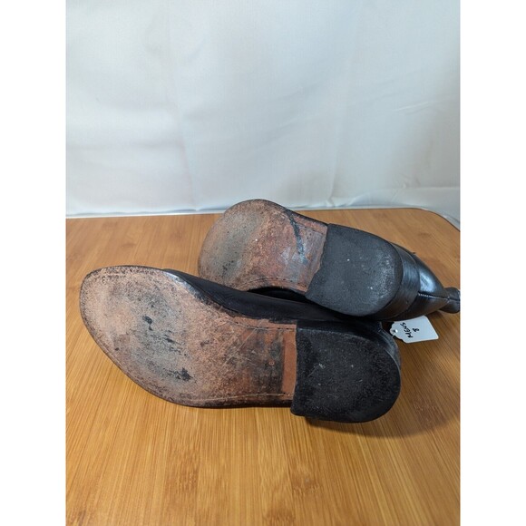 Vintage El Bayo Black Leather Mens Ankle Boots US Size 8 Pull-on Dress (Y05) - Picture 10 of 12